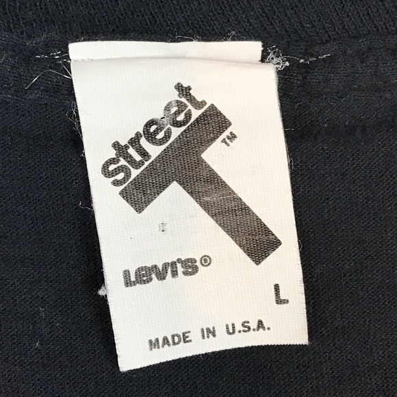Street T Men’s Vintage 1989 Graffiti Graphic Levi’s Strauss 501 Black T-Shirt L - Picture 4 of 8